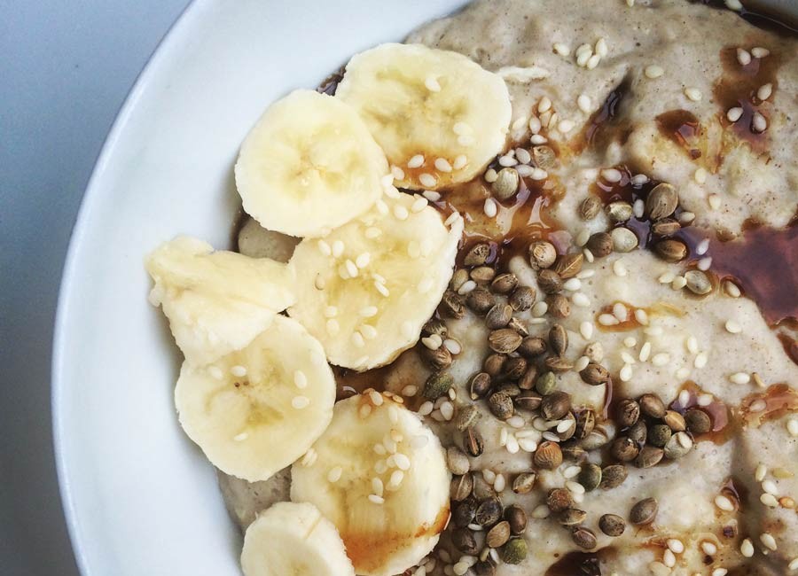 Banana Hemp & Tahini Power Porridge by Catherine Arnold Nutrition